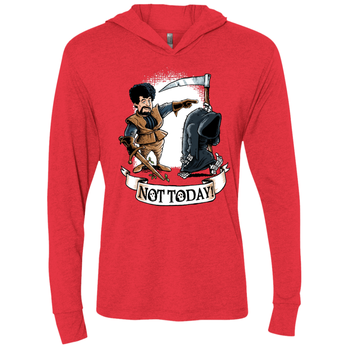 T-Shirts Vintage Red / X-Small Not Today Triblend Long Sleeve Hoodie Tee