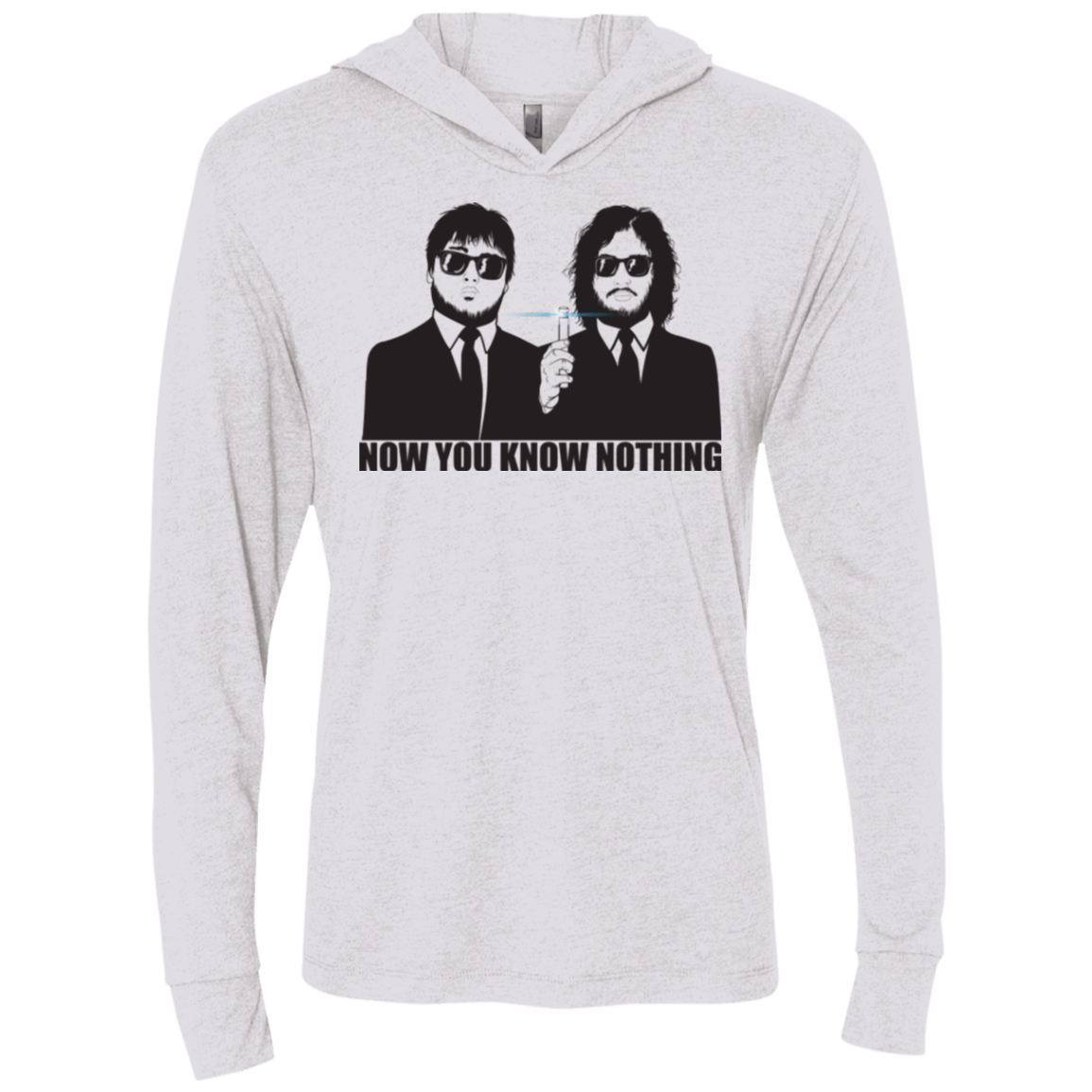 T-Shirts Heather White / X-Small NOW YOU KNOW NOTHING Triblend Long Sleeve Hoodie Tee