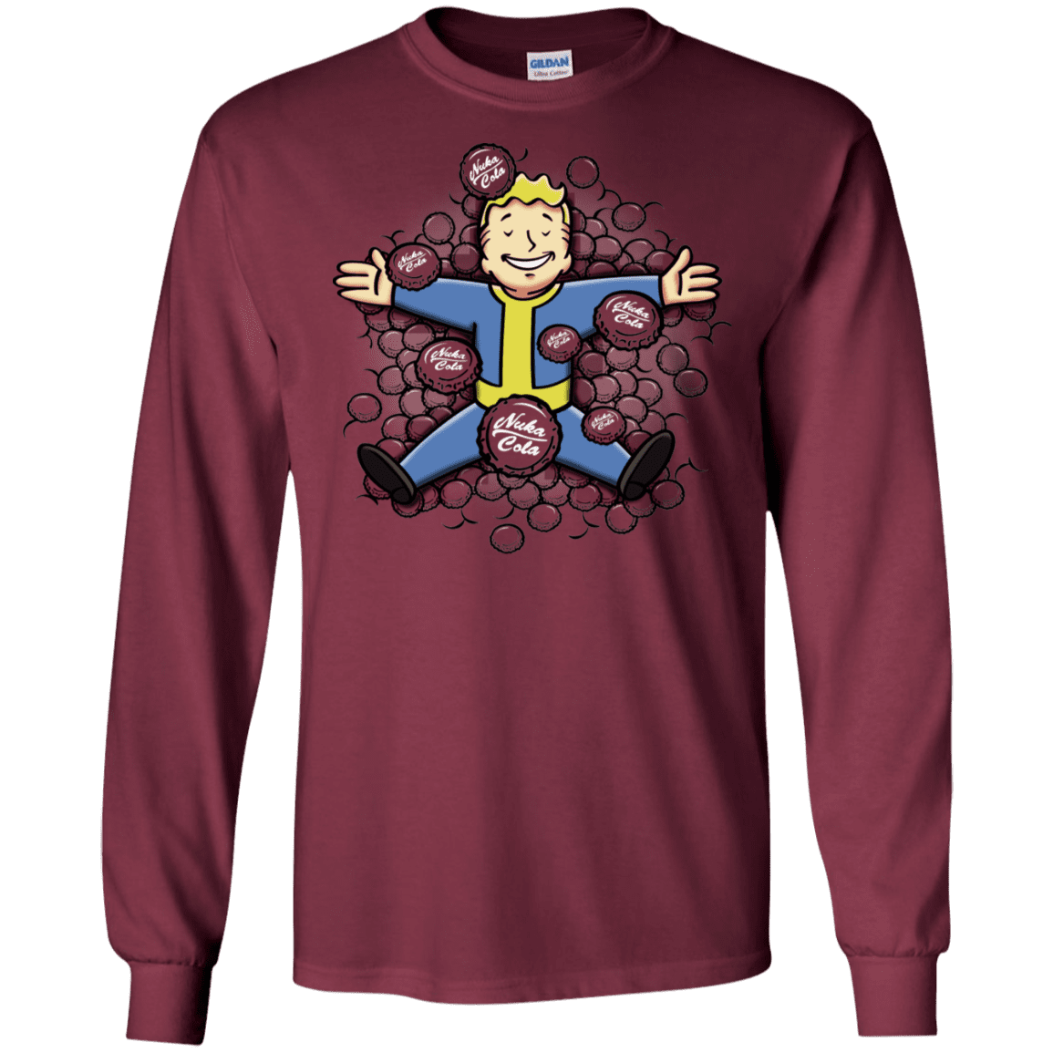 T-Shirts Maroon / S Nuclear Beauty Men's Long Sleeve T-Shirt