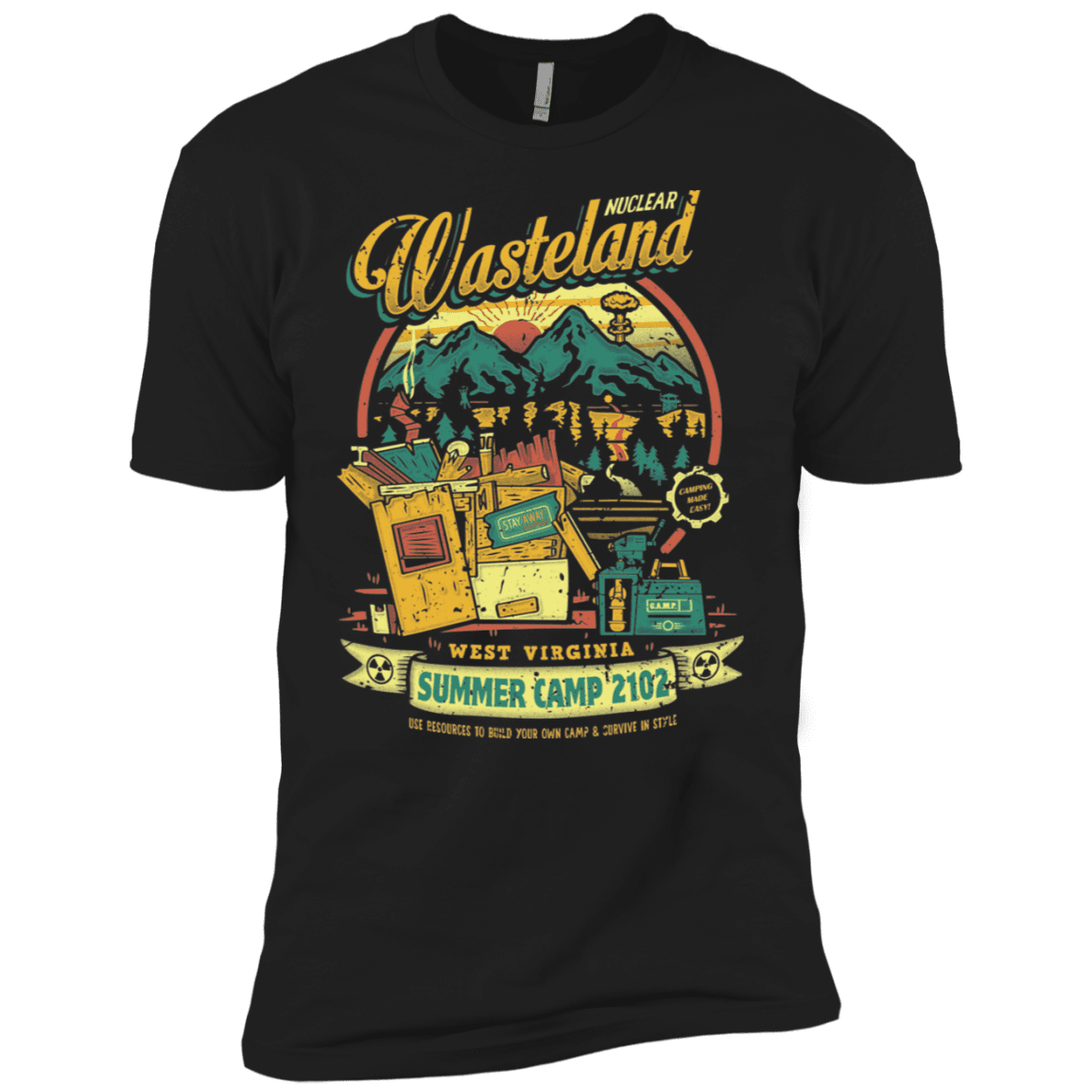 T-Shirts Black / YXS Nuclear Summer Camp Boys Premium T-Shirt