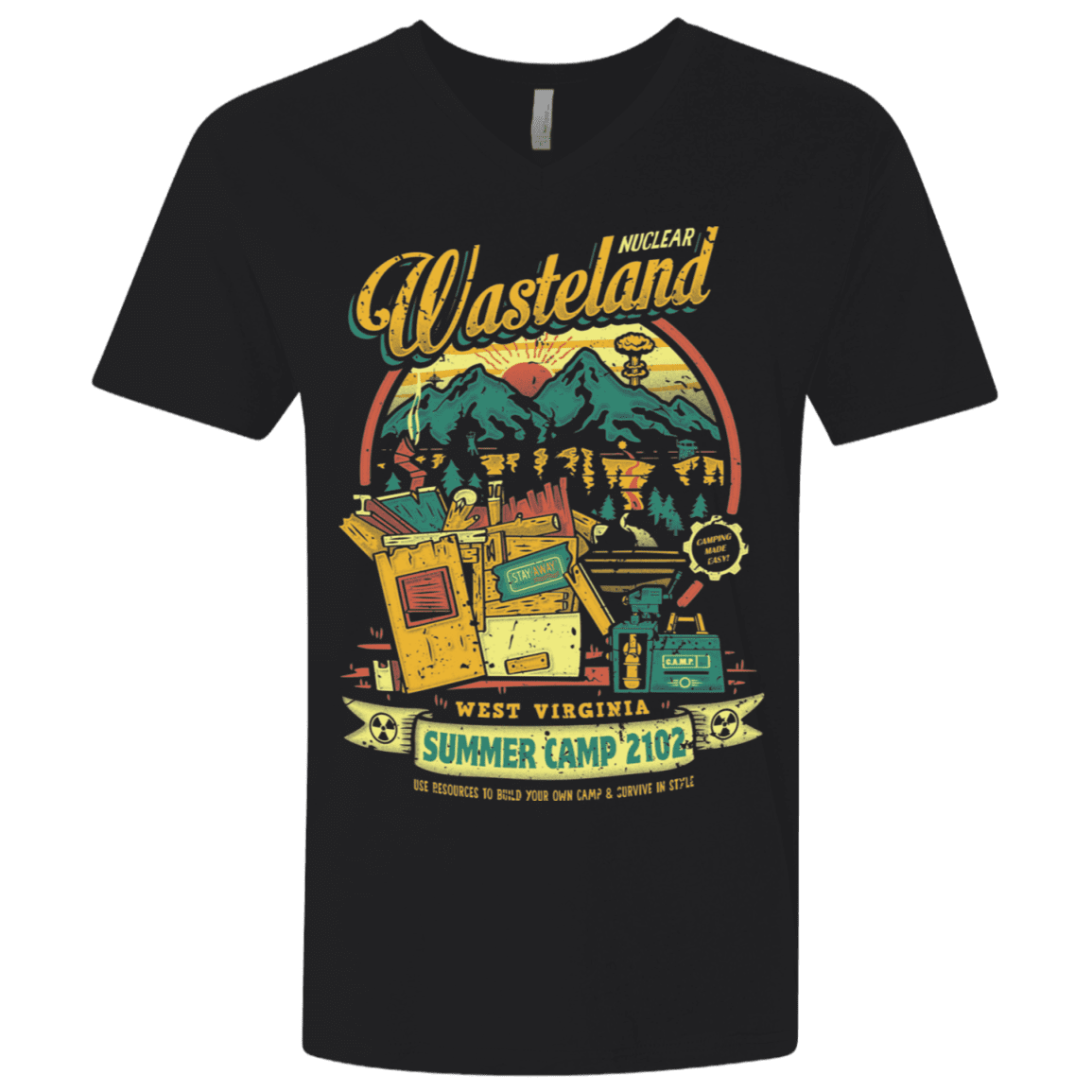 T-Shirts Black / X-Small Nuclear Summer Camp Men's Premium V-Neck