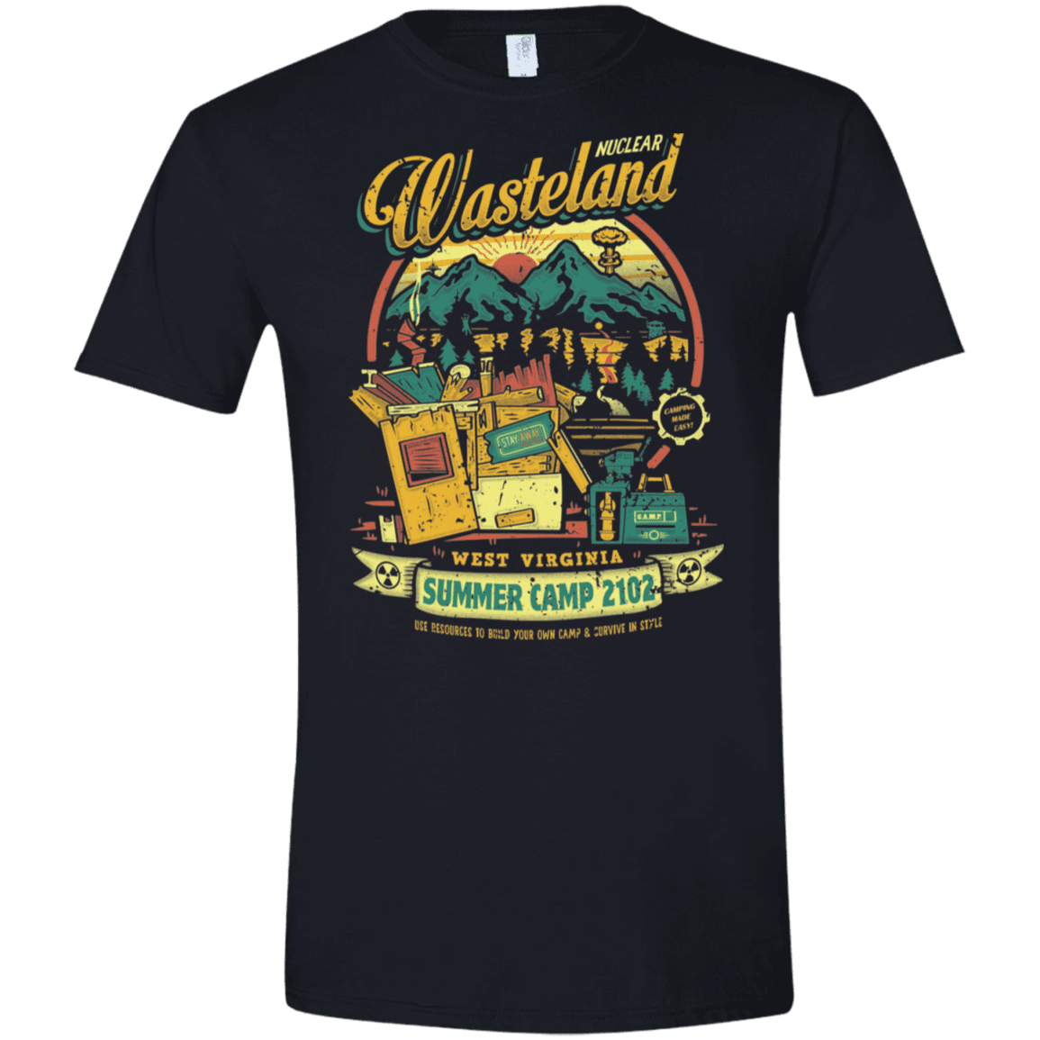 T-Shirts Black / X-Small Nuclear Summer Camp Men's Semi-Fitted Softstyle