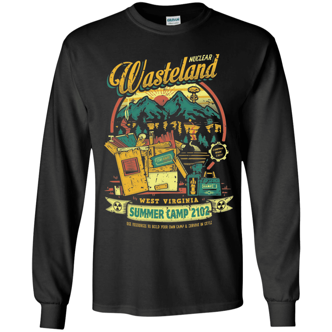 T-Shirts Black / YS Nuclear Summer Camp Youth Long Sleeve T-Shirt