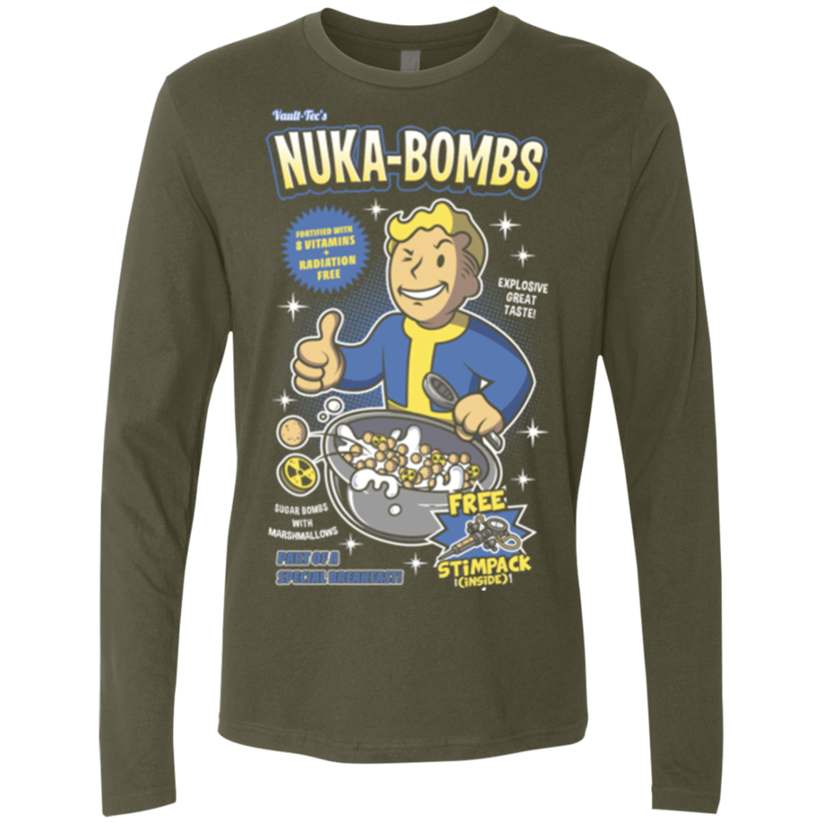 T-Shirts Military Green / Small Nuka Bombs Men's Premium Long Sleeve