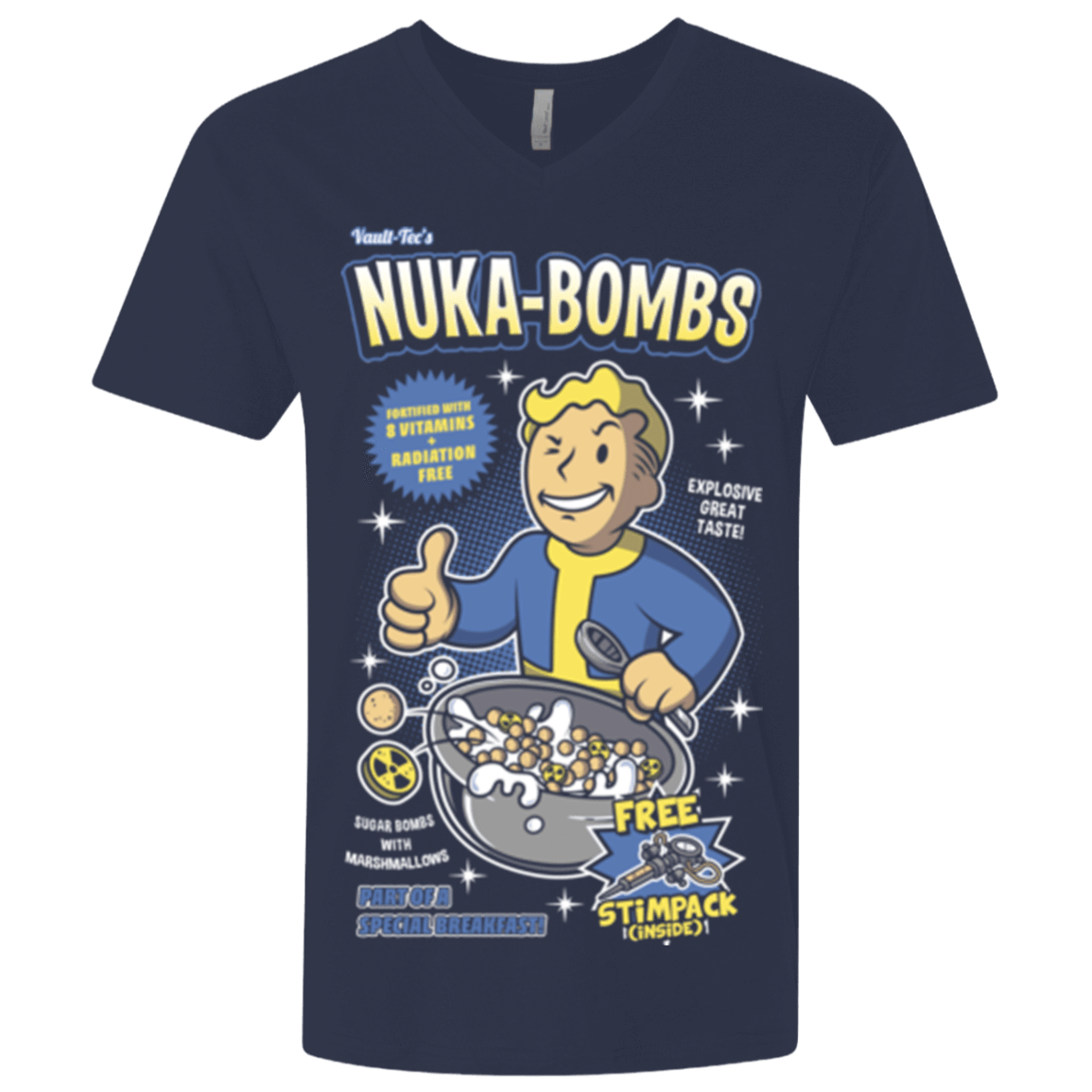 T-Shirts Midnight Navy / X-Small Nuka Bombs Men's Premium V-Neck