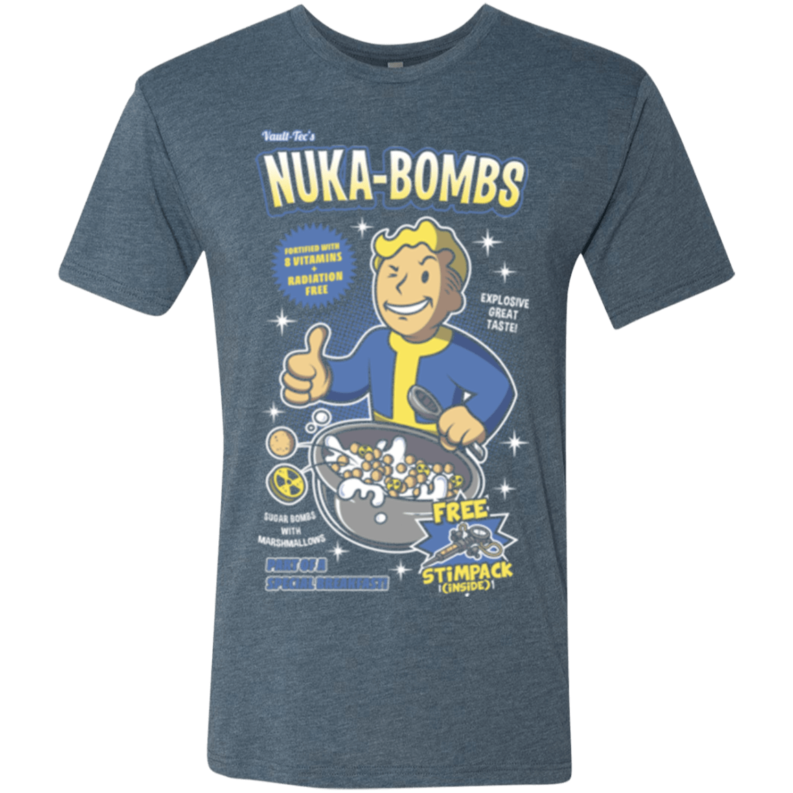 T-Shirts Indigo / Small Nuka Bombs Men's Triblend T-Shirt