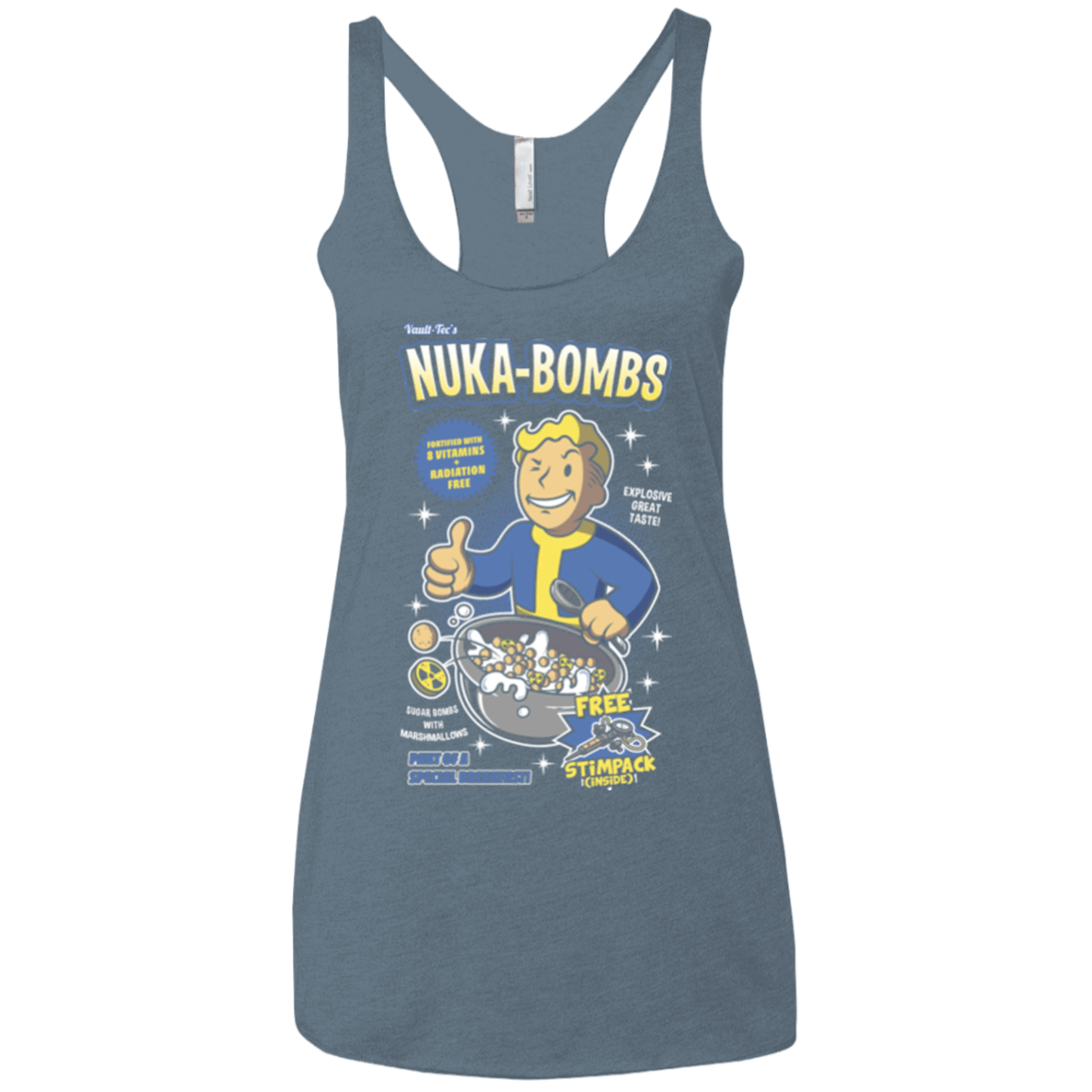 T-Shirts Indigo / X-Small Nuka Bombs Women's Triblend Racerback Tank