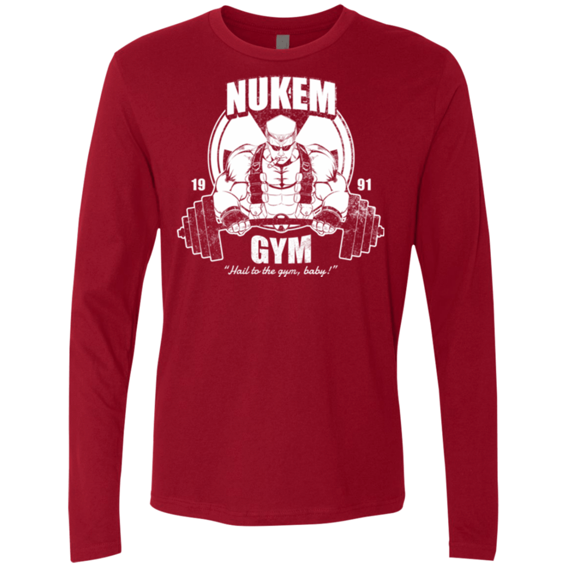 T-Shirts Cardinal / Small Nukem Gym Men's Premium Long Sleeve