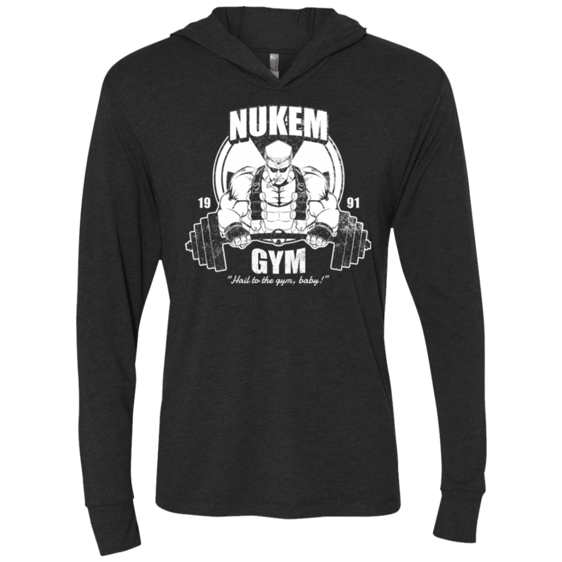T-Shirts Vintage Black / X-Small Nukem Gym Triblend Long Sleeve Hoodie Tee