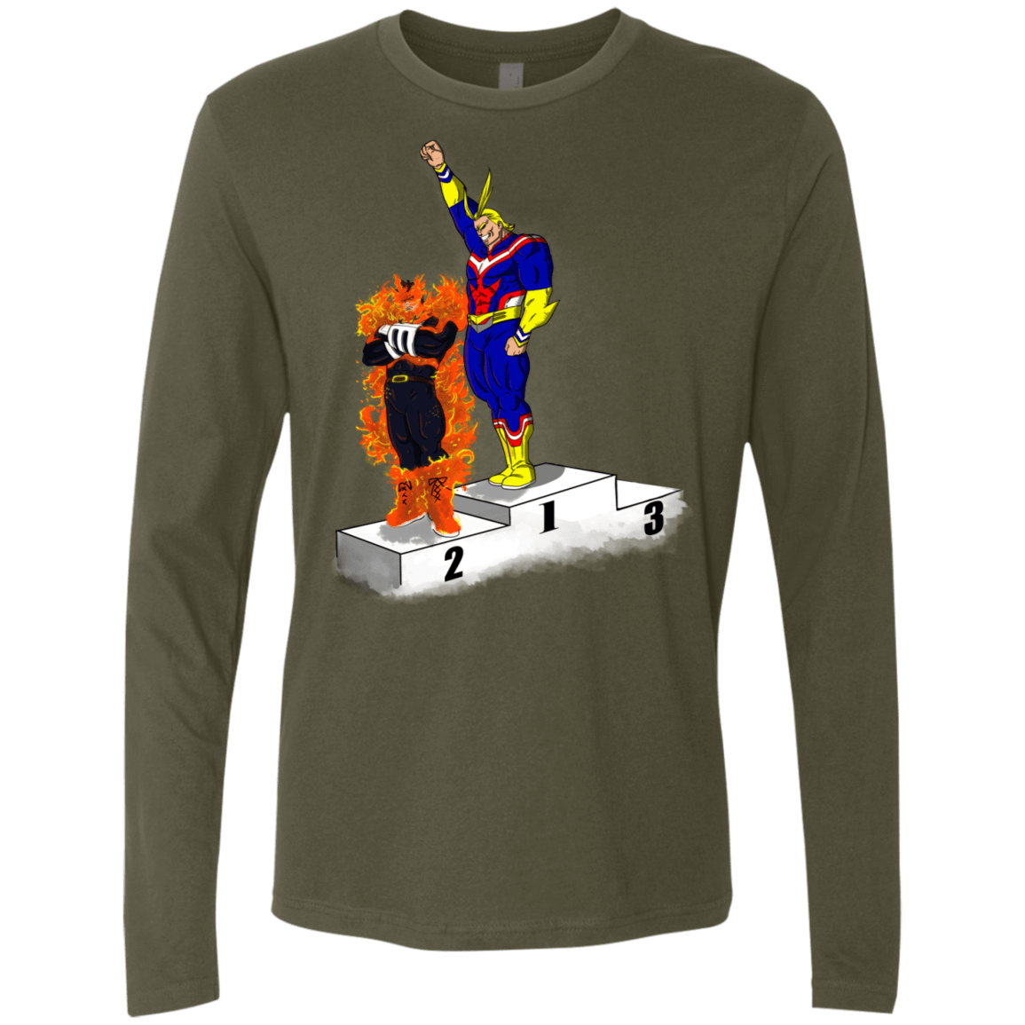 T-Shirts Military Green / S Number One Men's Premium Long Sleeve
