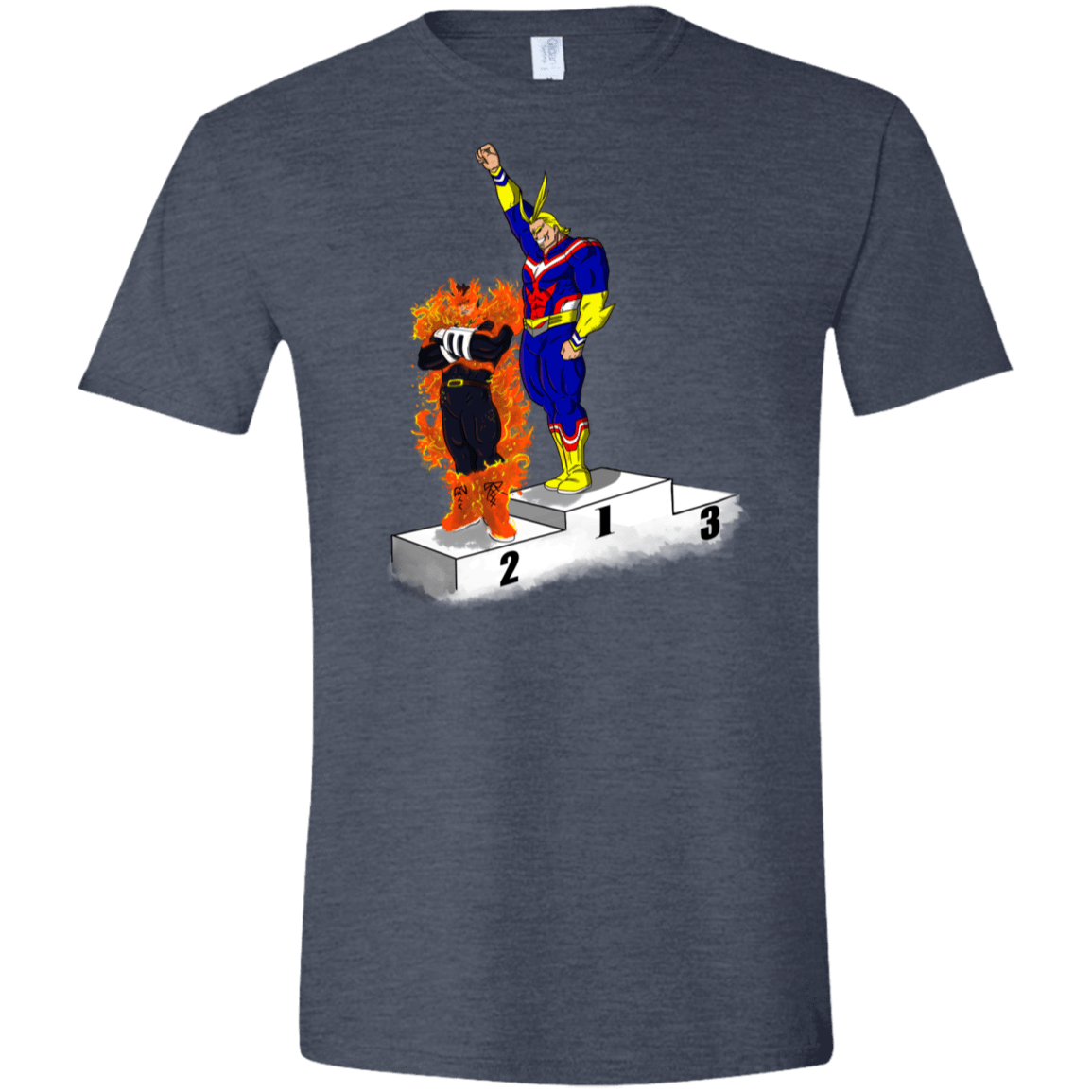 T-Shirts Heather Navy / S Number One Men's Semi-Fitted Softstyle