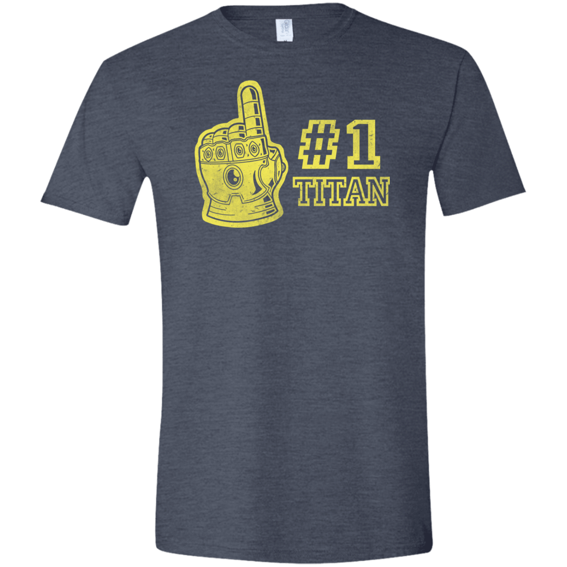 T-Shirts Heather Navy / S Number One Titan Men's Semi-Fitted Softstyle