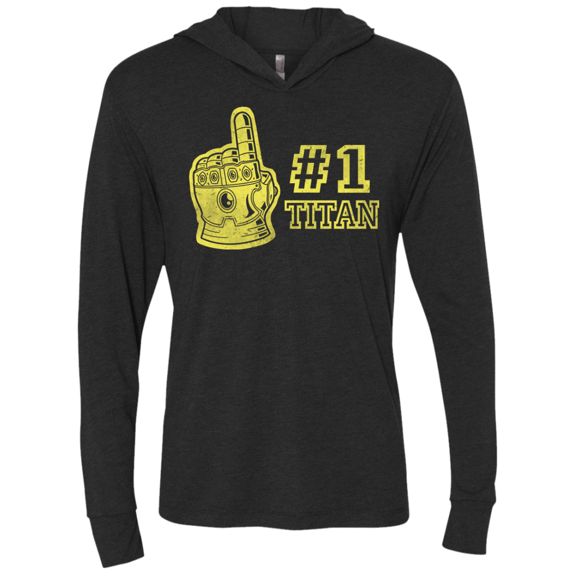 T-Shirts Vintage Black / X-Small Number One Titan Triblend Long Sleeve Hoodie Tee