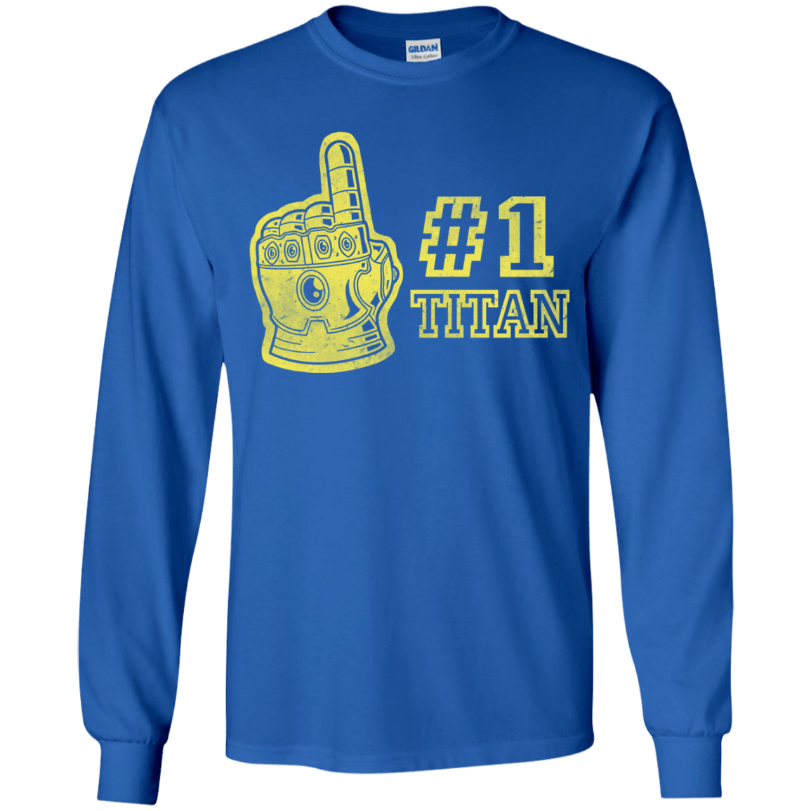 T-Shirts Royal / YS Number One Titan Youth Long Sleeve T-Shirt
