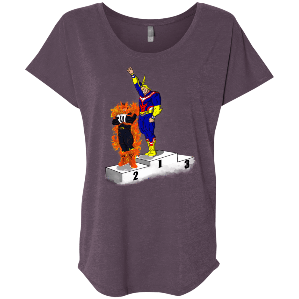 T-Shirts Vintage Purple / X-Small Number One Triblend Dolman Sleeve