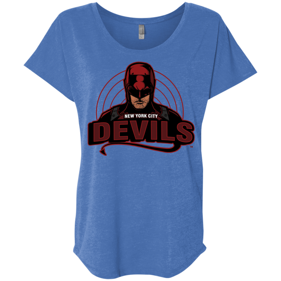 T-Shirts Vintage Royal / X-Small NYC Devils Triblend Dolman Sleeve