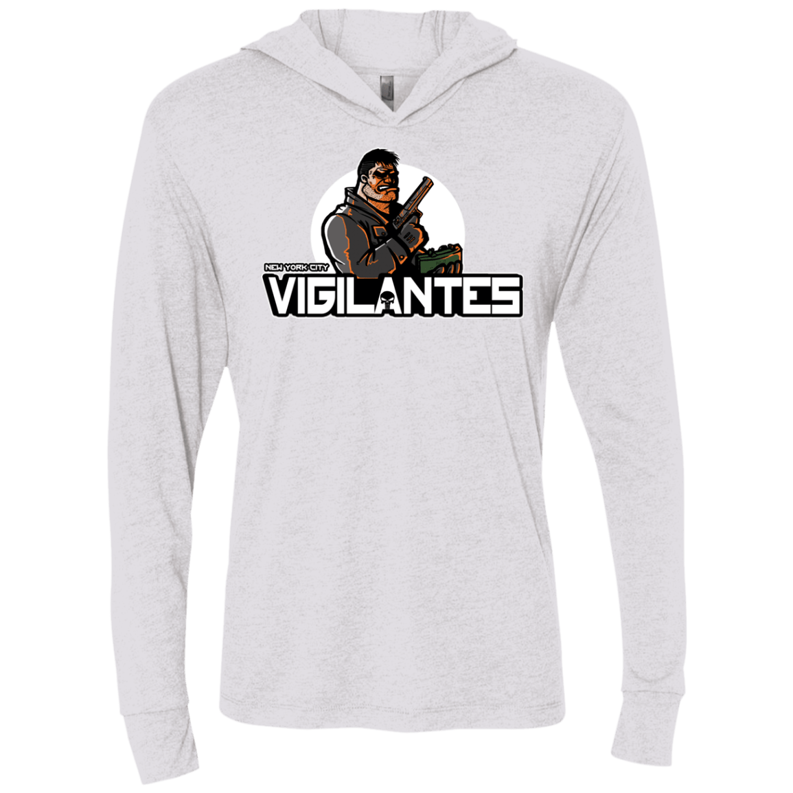 T-Shirts Heather White / X-Small NYC Vigilantes Triblend Long Sleeve Hoodie Tee