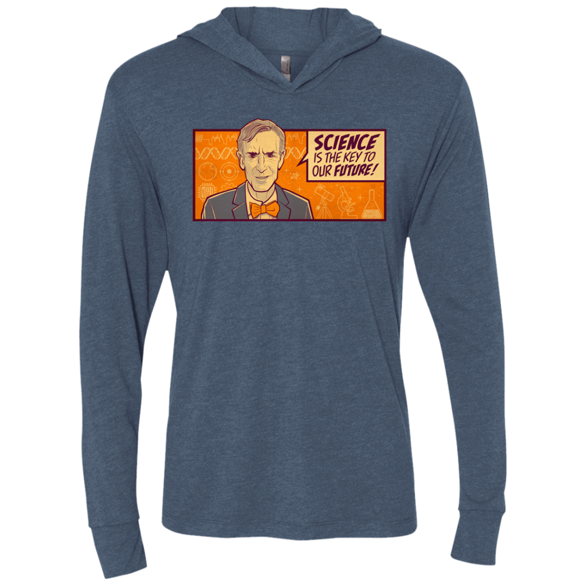 T-Shirts Indigo / X-Small NYE key future Triblend Long Sleeve Hoodie Tee