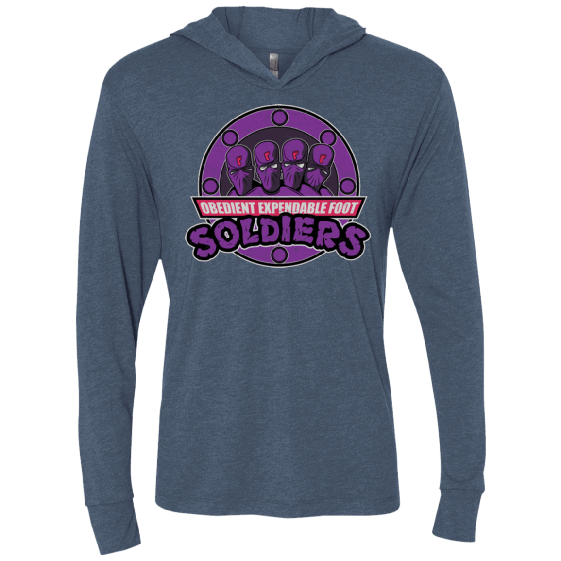 T-Shirts Indigo / X-Small OBEDIENT EXPENDABLE FOOT SOLDIERS Triblend Long Sleeve Hoodie Tee