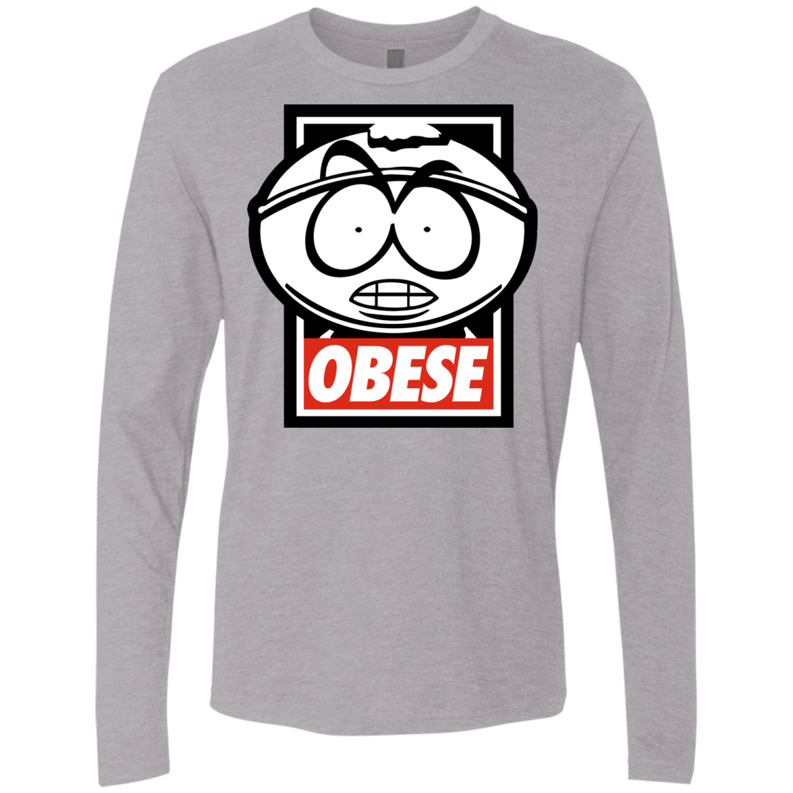 T-Shirts Heather Grey / S Obese Men's Premium Long Sleeve