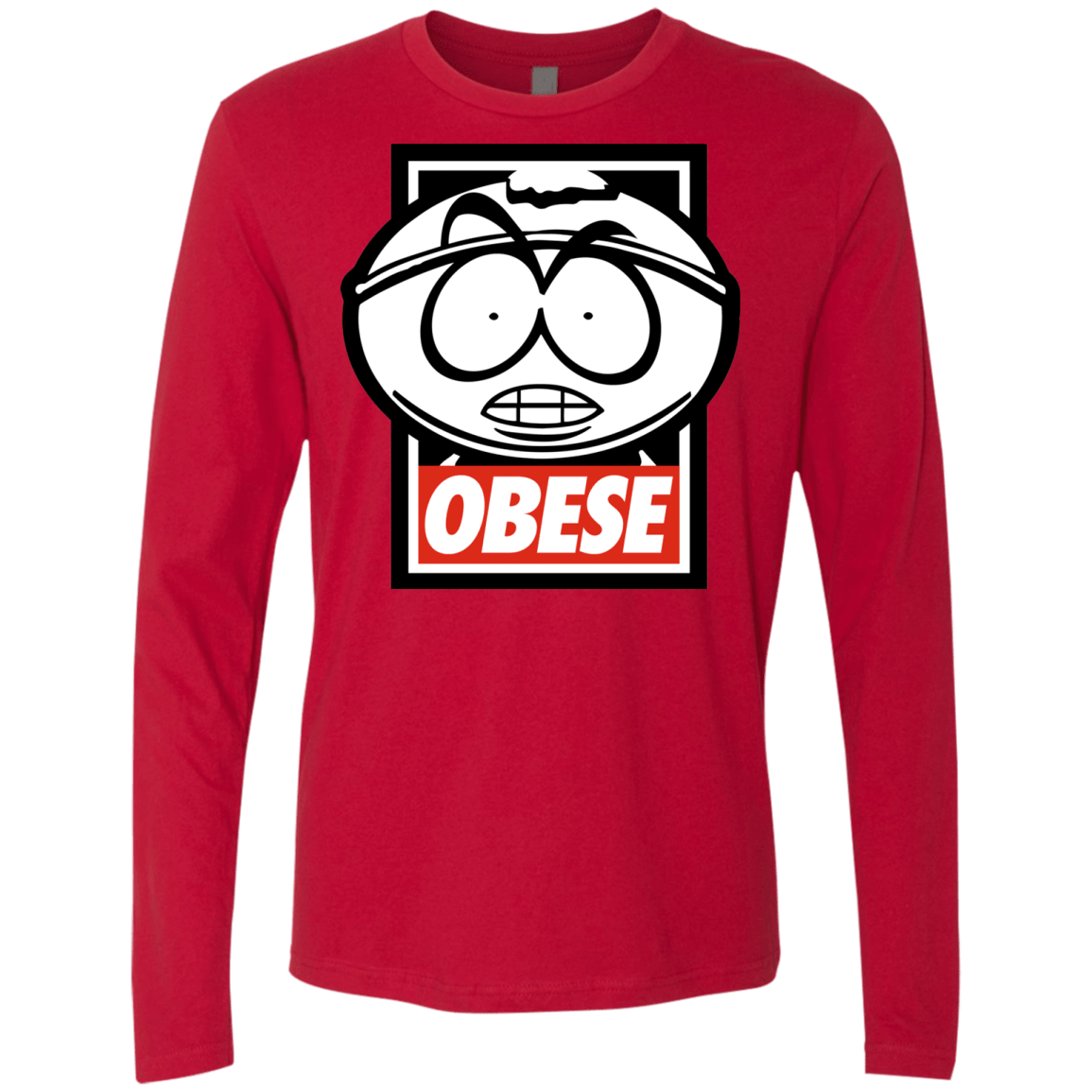 T-Shirts Red / S Obese Men's Premium Long Sleeve