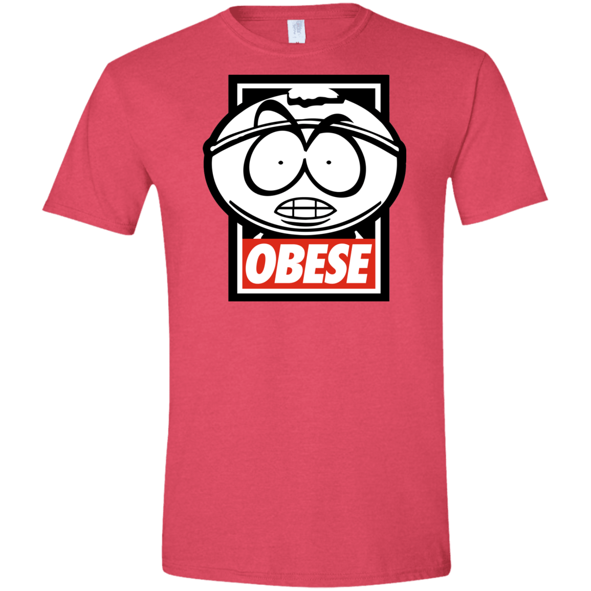 T-Shirts Heather Red / S Obese Men's Semi-Fitted Softstyle