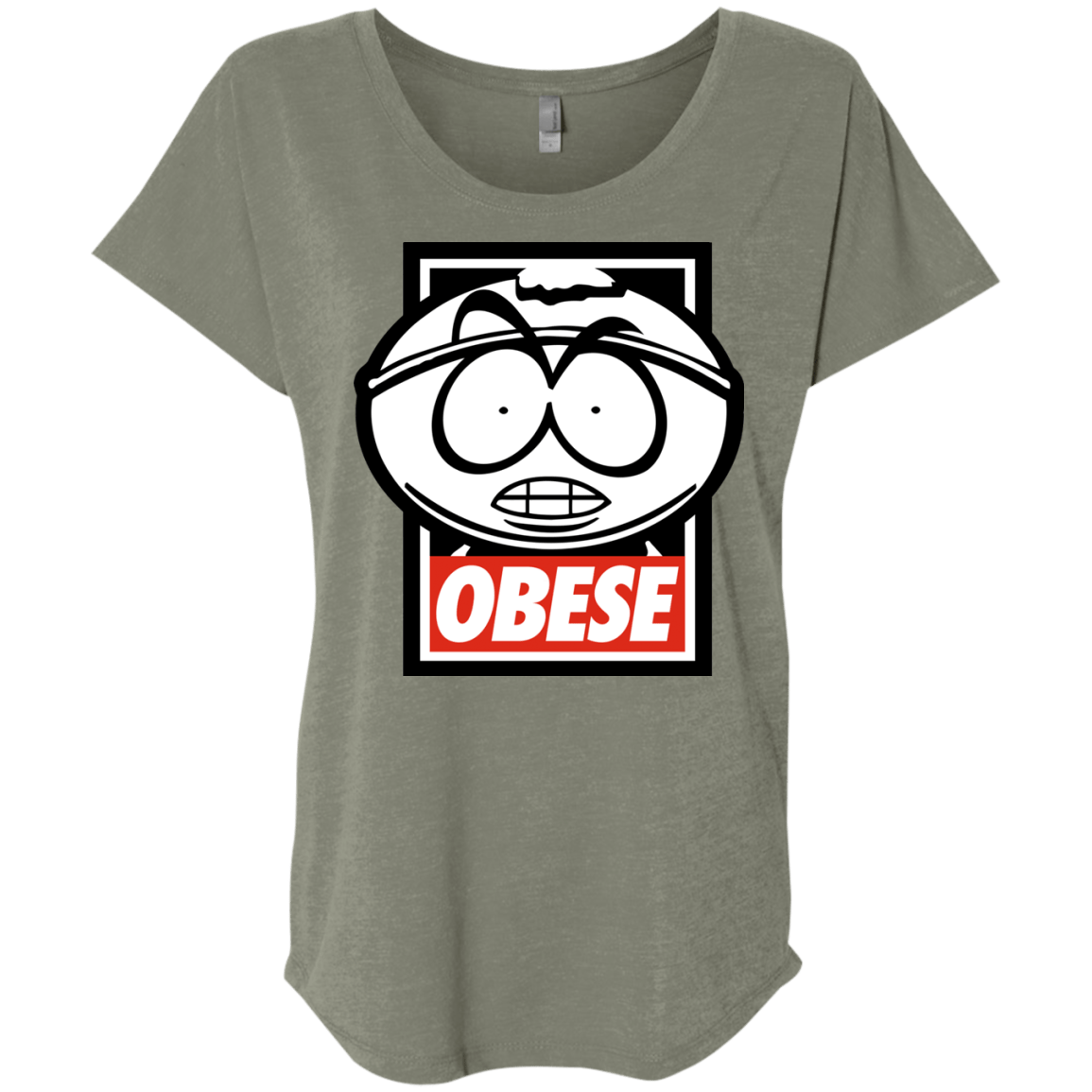 T-Shirts Venetian Grey / X-Small Obese Triblend Dolman Sleeve