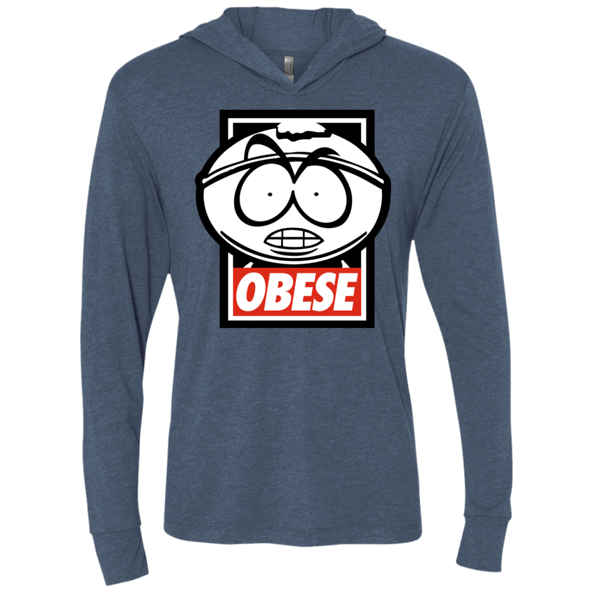 T-Shirts Indigo / X-Small Obese Triblend Long Sleeve Hoodie Tee