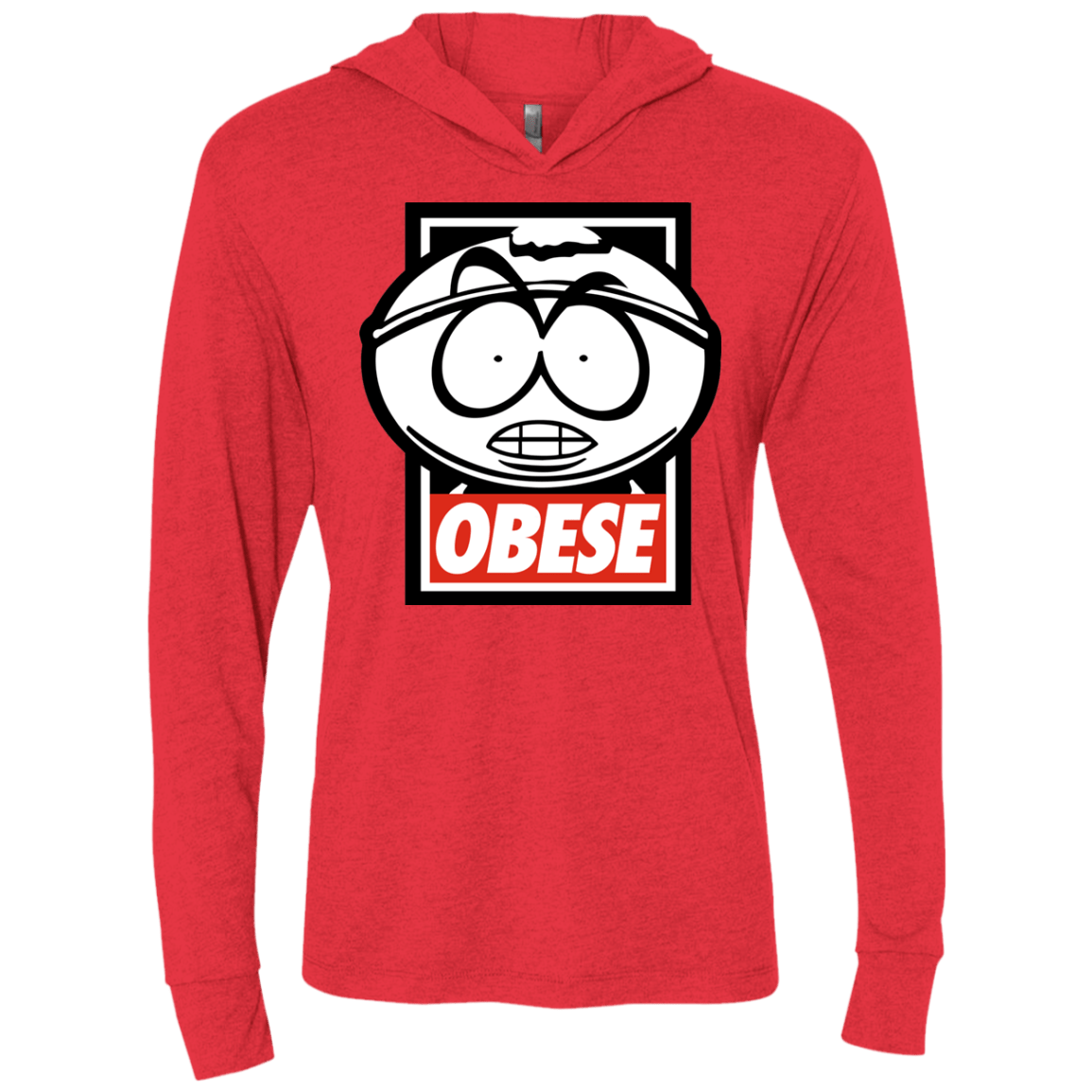 T-Shirts Vintage Red / X-Small Obese Triblend Long Sleeve Hoodie Tee