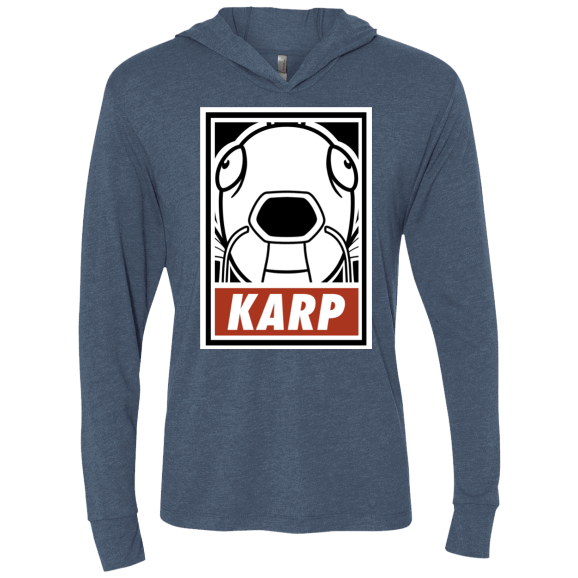 T-Shirts Indigo / X-Small Obey Karp Triblend Long Sleeve Hoodie Tee