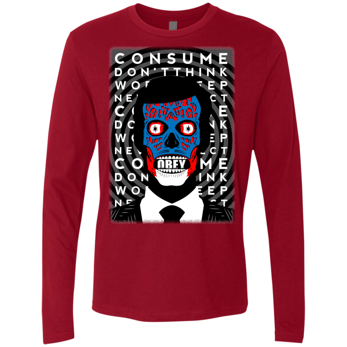 T-Shirts Cardinal / Small OBEY Men's Premium Long Sleeve