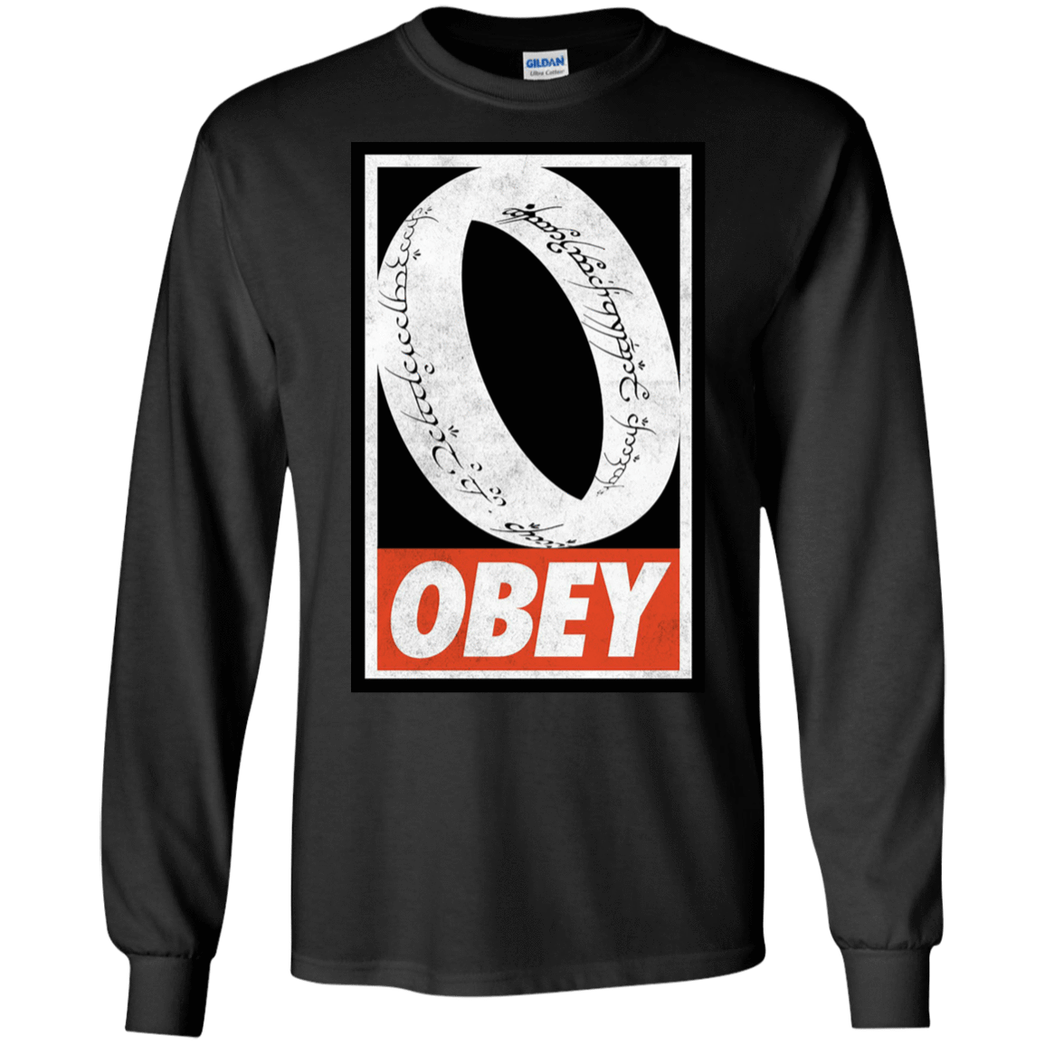T-Shirts Black / S Obey One Ring Men's Long Sleeve T-Shirt