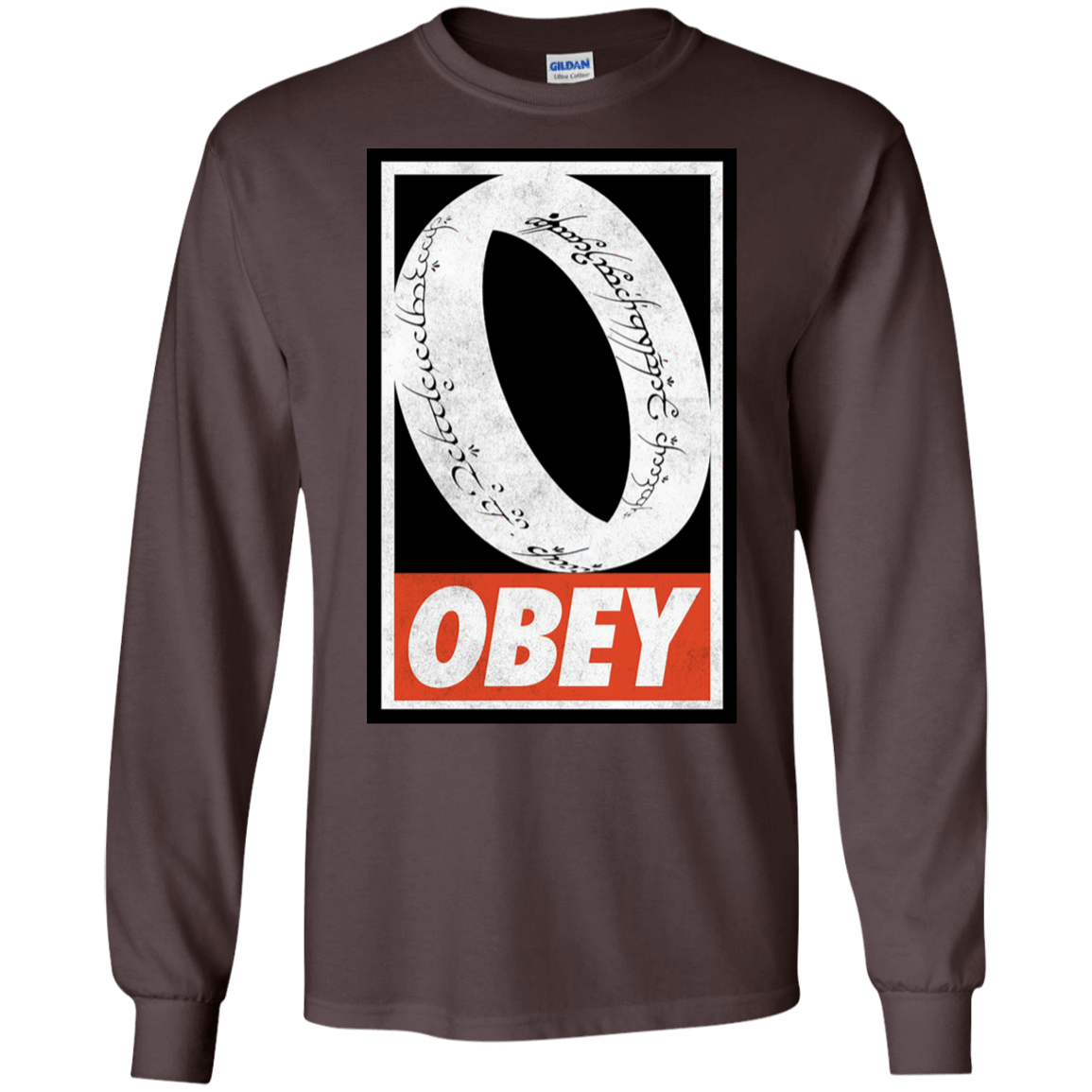T-Shirts Dark Chocolate / S Obey One Ring Men's Long Sleeve T-Shirt