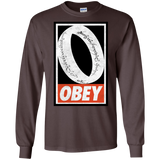 T-Shirts Dark Chocolate / S Obey One Ring Men's Long Sleeve T-Shirt