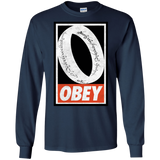 T-Shirts Navy / S Obey One Ring Men's Long Sleeve T-Shirt