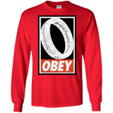 T-Shirts Red / S Obey One Ring Men's Long Sleeve T-Shirt