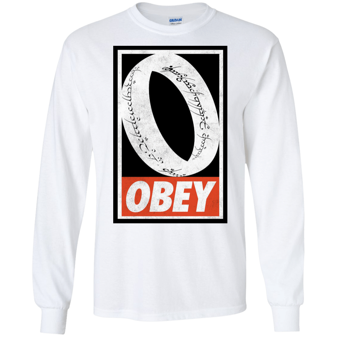 T-Shirts White / S Obey One Ring Men's Long Sleeve T-Shirt