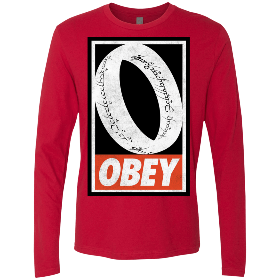 T-Shirts Red / S Obey One Ring Men's Premium Long Sleeve