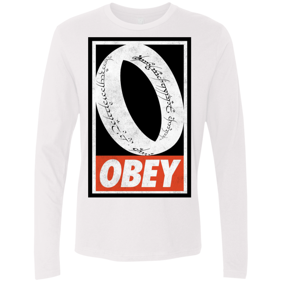 T-Shirts White / S Obey One Ring Men's Premium Long Sleeve