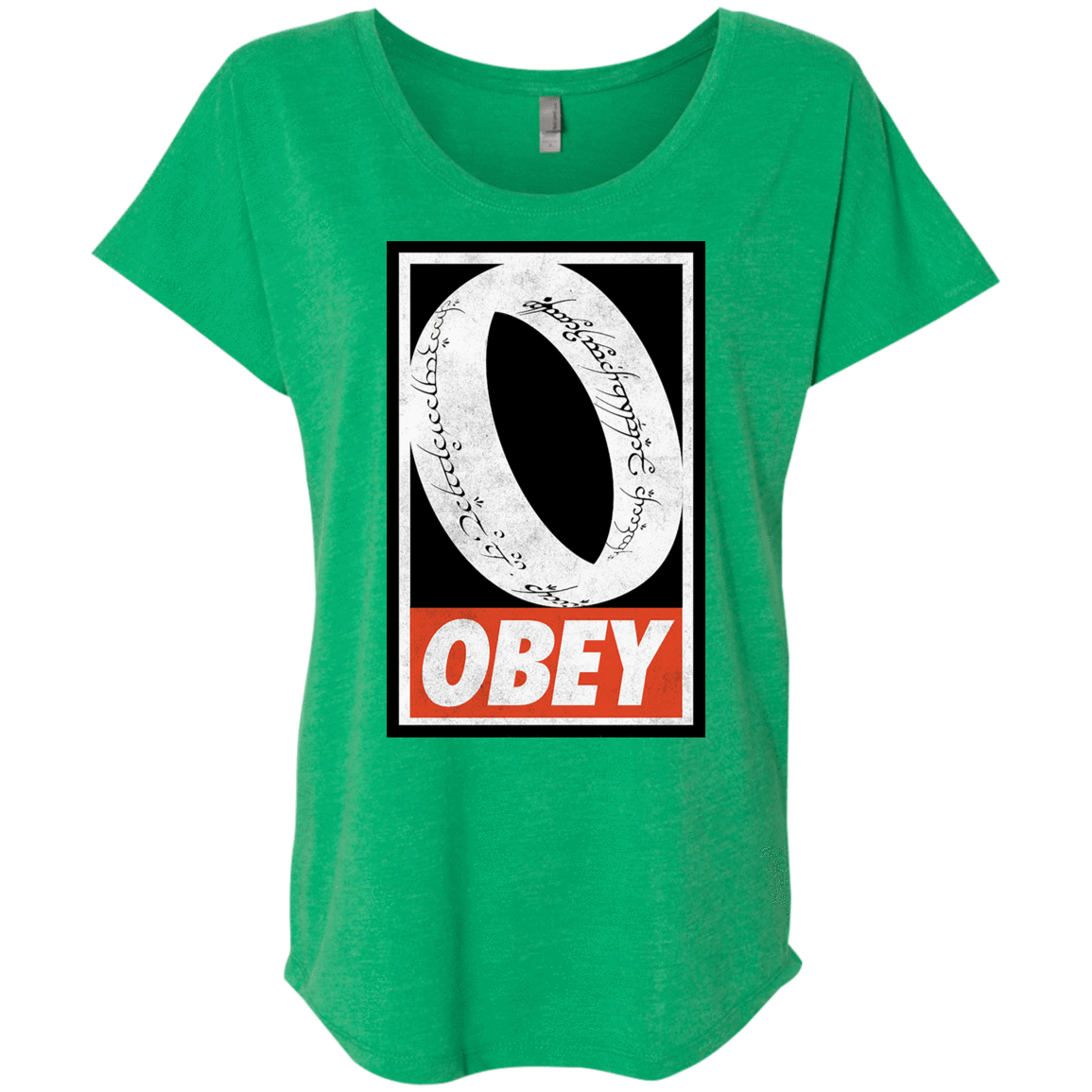 T-Shirts Envy / X-Small Obey One Ring Triblend Dolman Sleeve