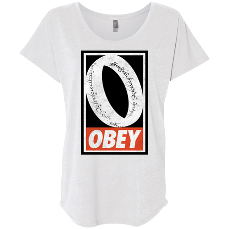 T-Shirts Heather White / X-Small Obey One Ring Triblend Dolman Sleeve
