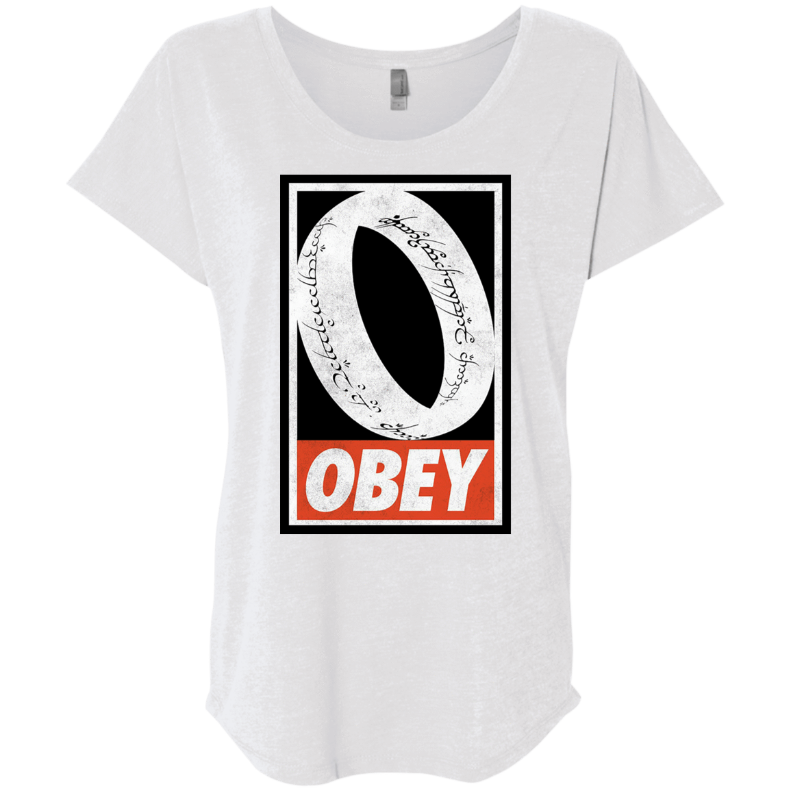 T-Shirts Heather White / X-Small Obey One Ring Triblend Dolman Sleeve