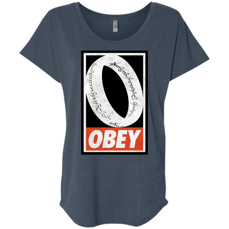 T-Shirts Indigo / X-Small Obey One Ring Triblend Dolman Sleeve
