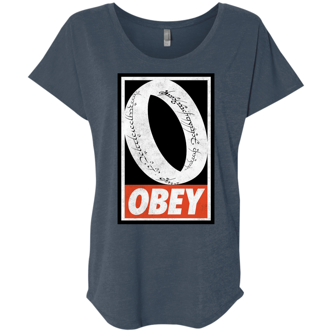 T-Shirts Indigo / X-Small Obey One Ring Triblend Dolman Sleeve