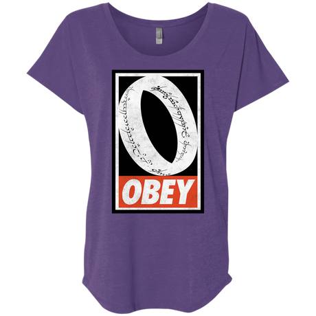 T-Shirts Purple Rush / X-Small Obey One Ring Triblend Dolman Sleeve