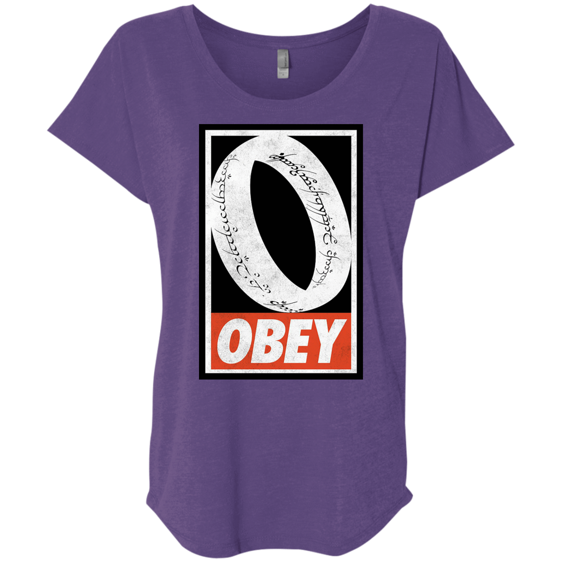 T-Shirts Purple Rush / X-Small Obey One Ring Triblend Dolman Sleeve