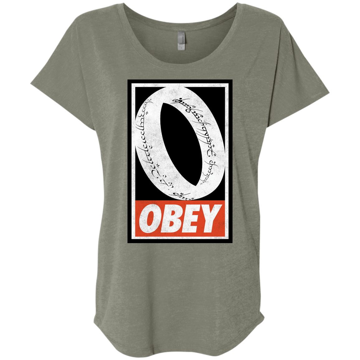 T-Shirts Venetian Grey / X-Small Obey One Ring Triblend Dolman Sleeve