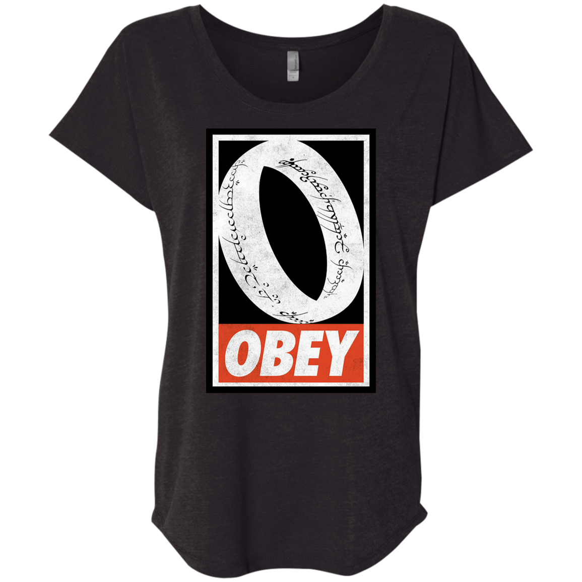 T-Shirts Vintage Black / X-Small Obey One Ring Triblend Dolman Sleeve