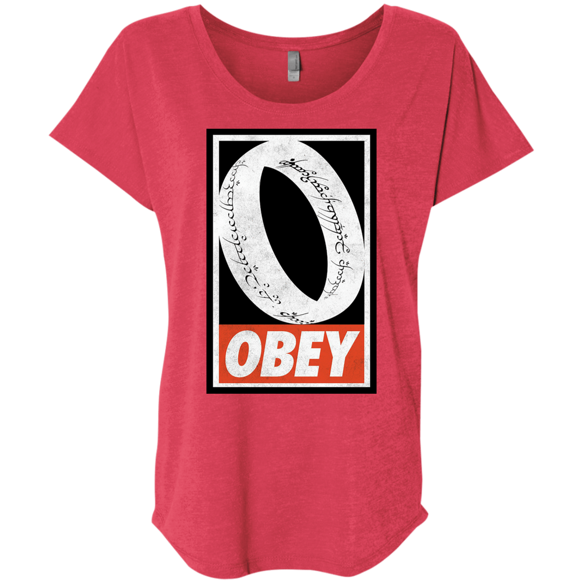 T-Shirts Vintage Red / X-Small Obey One Ring Triblend Dolman Sleeve