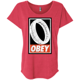T-Shirts Vintage Red / X-Small Obey One Ring Triblend Dolman Sleeve